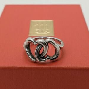 JAMES AVERY STERLING SILVER LINKED HEARTS RING SIZE 7 DOUBLE HEART W BOX